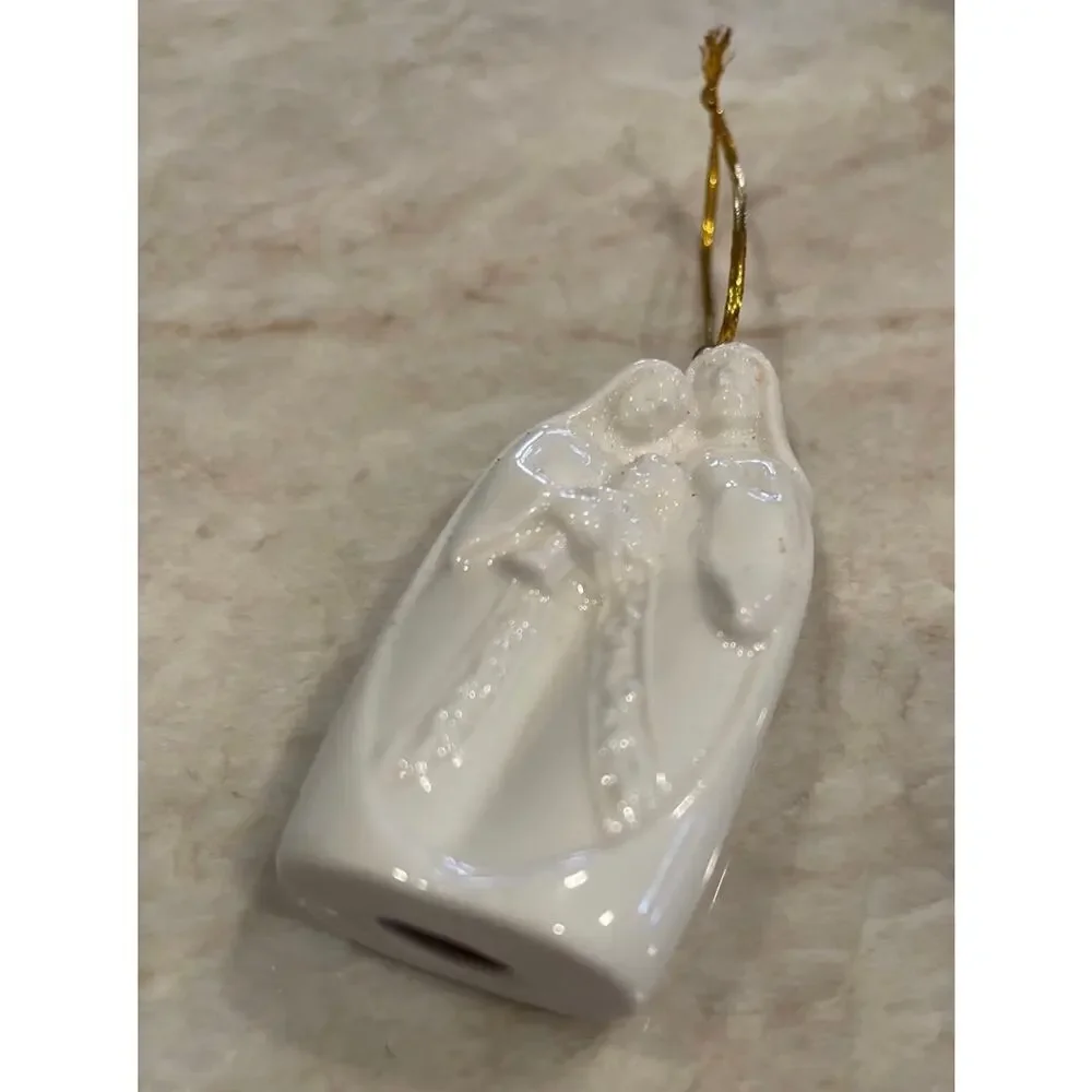 Porcelain Christmas white ornament nativity 3
